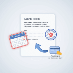 Сроки возврата налога с ЕНС. Образец заявления